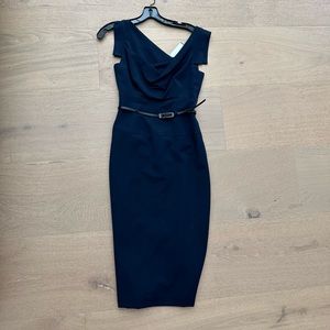 NWT Black Halo Belted Semi- Formal MIDI Dress